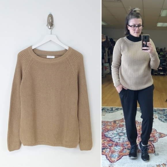 FINAL ⬇️ Neu Nomads | Knit Crewneck Sweater in Camel - Picture 1 of 7